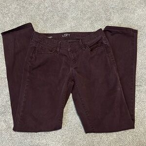 LOFT - Size 4 (27) straight leg wine or mulberry or maroon color pants